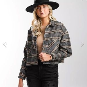 Timing Cropped Flannel Shacket